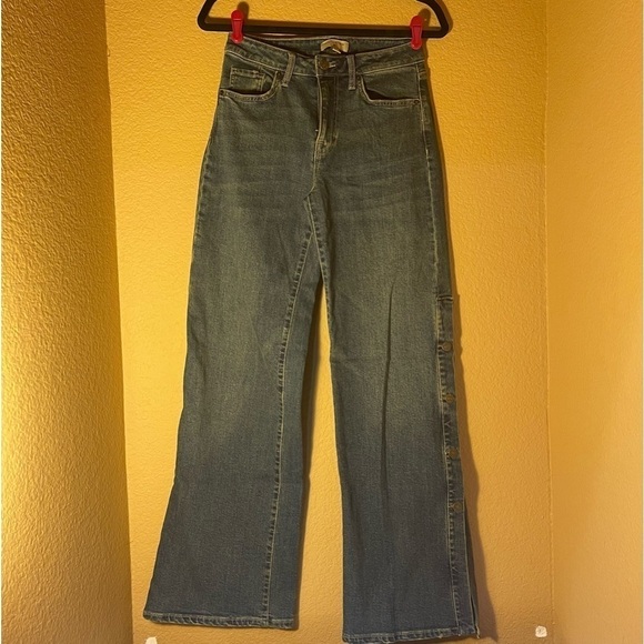 Nili LOTAN for Target High Rise Flare Wide Leg Button Side Split Jeans Size 2 - Picture 14 of 14